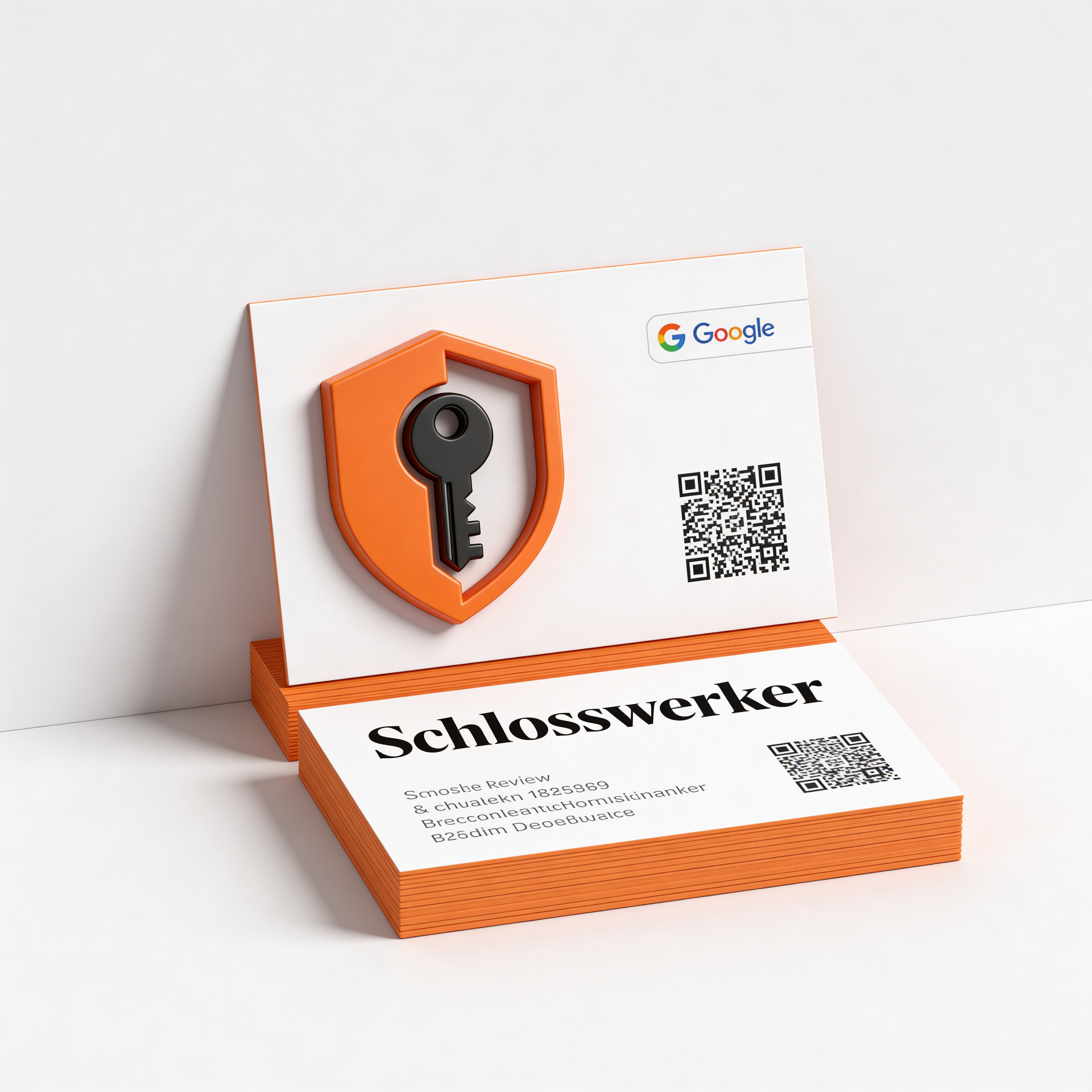 Schlosswerker Visitenkarte mit Logo und QR-Code